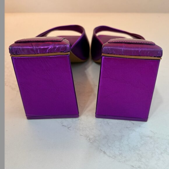 LIKE NEW! Matisse Regan Slide Sandal --Metallic Purple Block Heel -- Size 10 - Picture 7 of 9